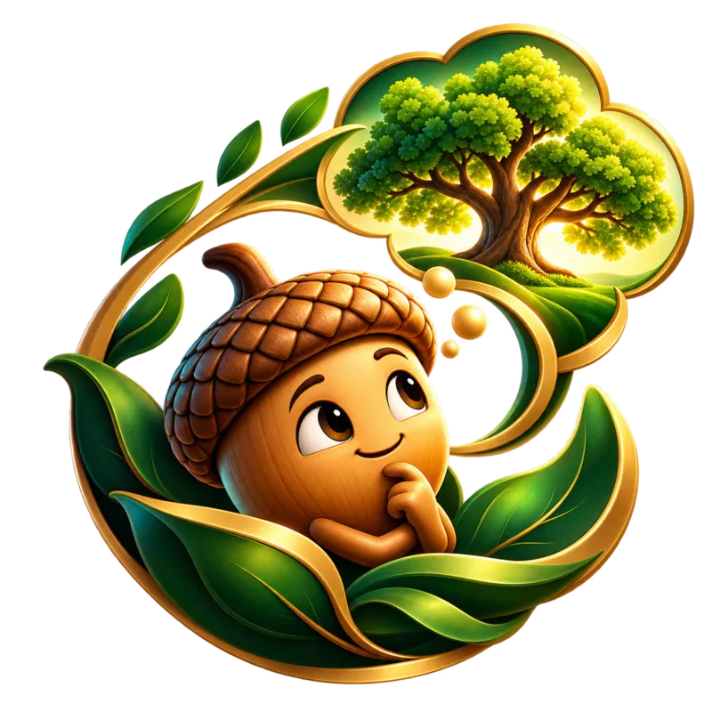 Acorn Pages's acorn, dreaming of the oak it will grow into